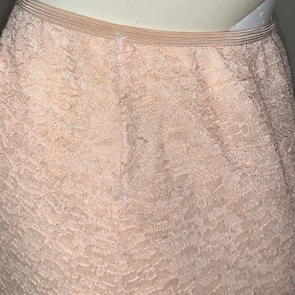 Vintage 1950s Charmode Nude Pink Lace Half Slip Pillow Tab Nylon Medium - Picture 9 of 14